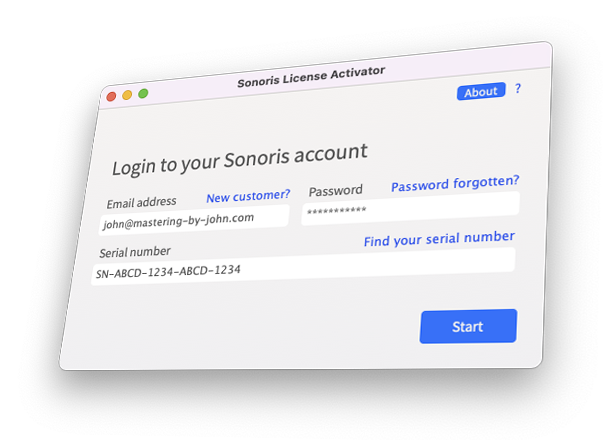 Sonoris License Activator